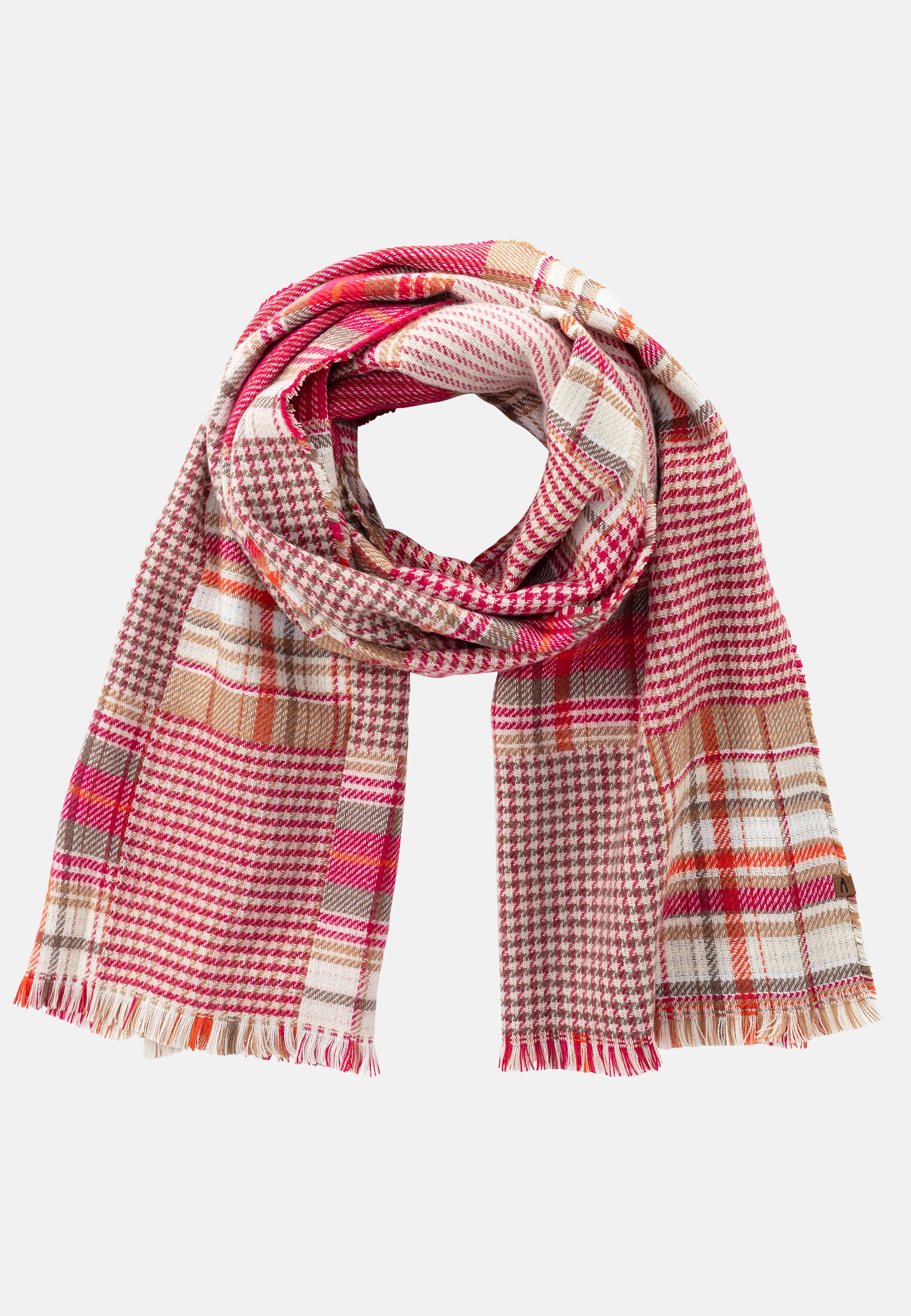 Camel Active Fine woven scarf with check pattern