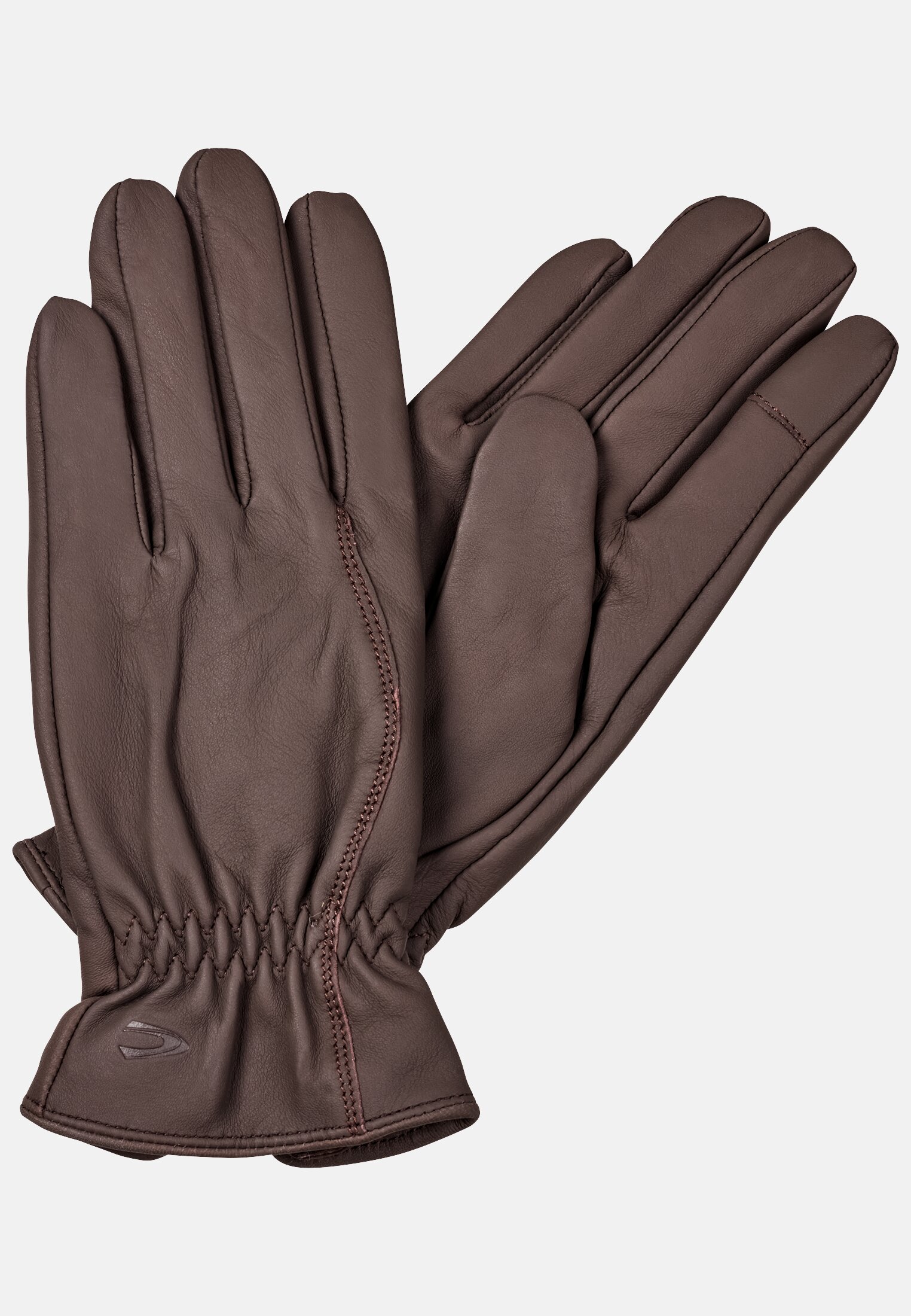 Camel Active Leather gloves with light knitted lining