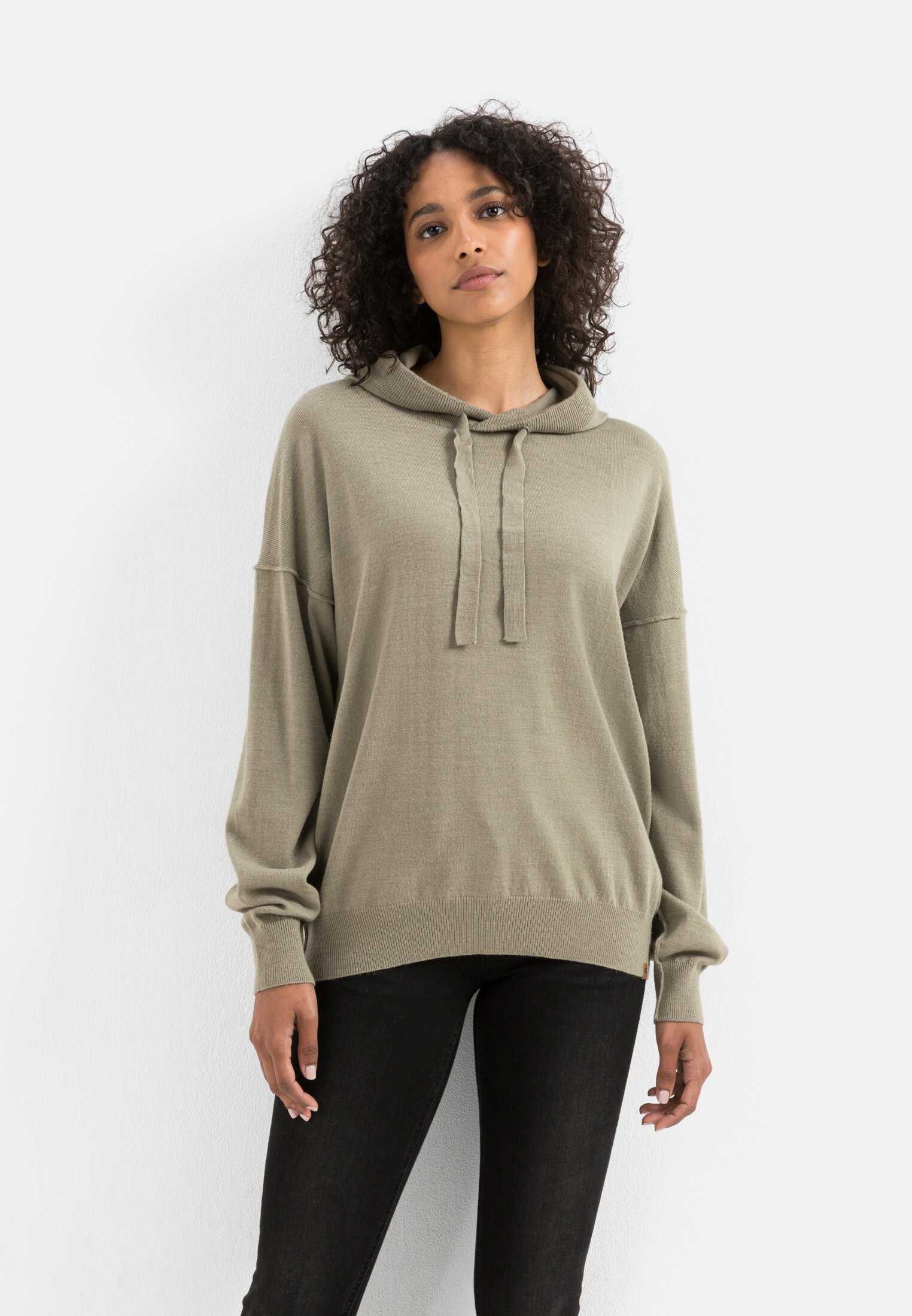 Camel Active Long sleeve knit sweater with hood
