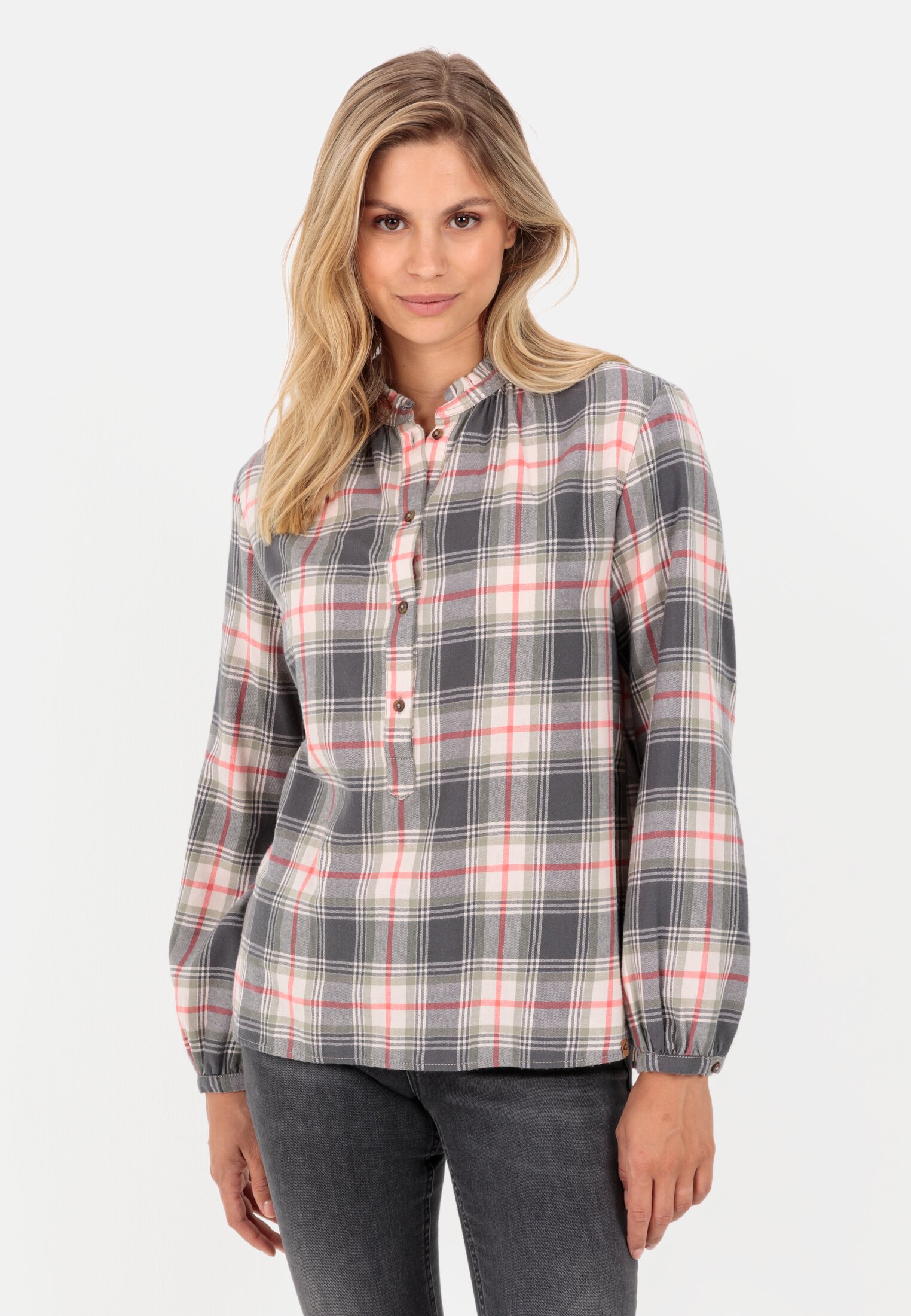 Camel Active Slip-on blouse in flannel check