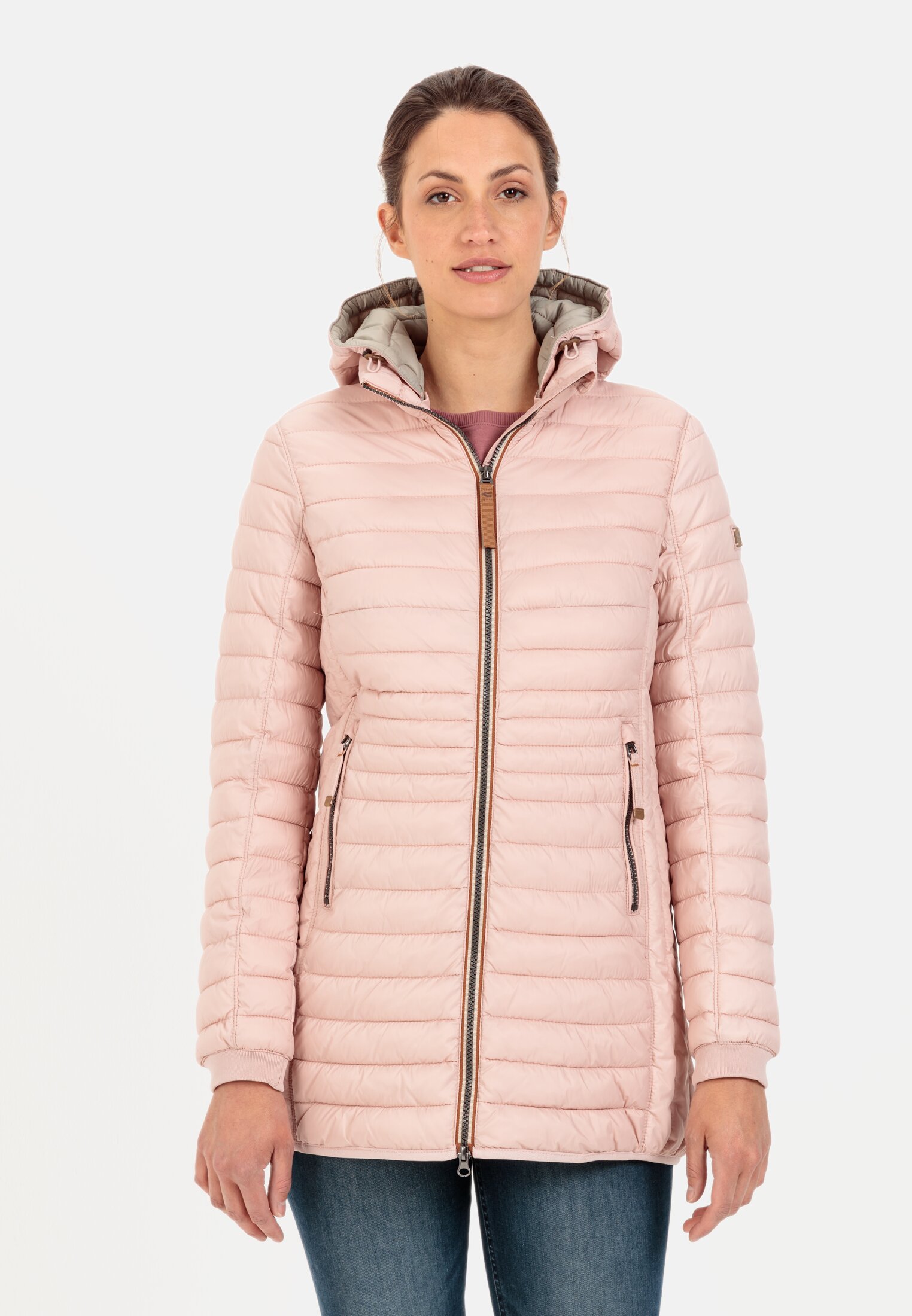 Camel Active Long quilted jacket with detachable hood