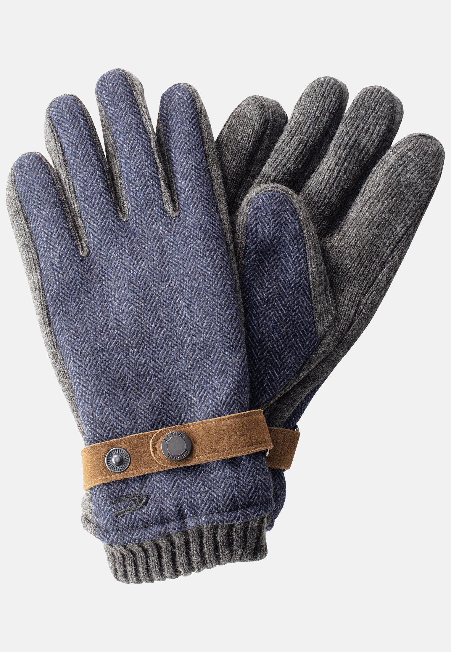 Camel Active Gloves with leather strap in wool look