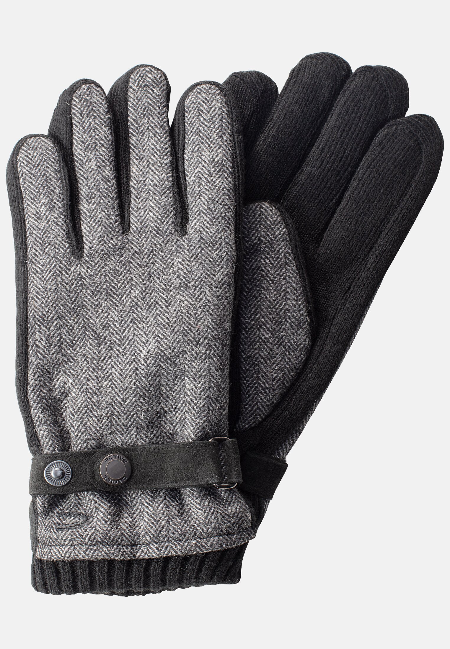 Camel Active Gloves with leather strap in wool look