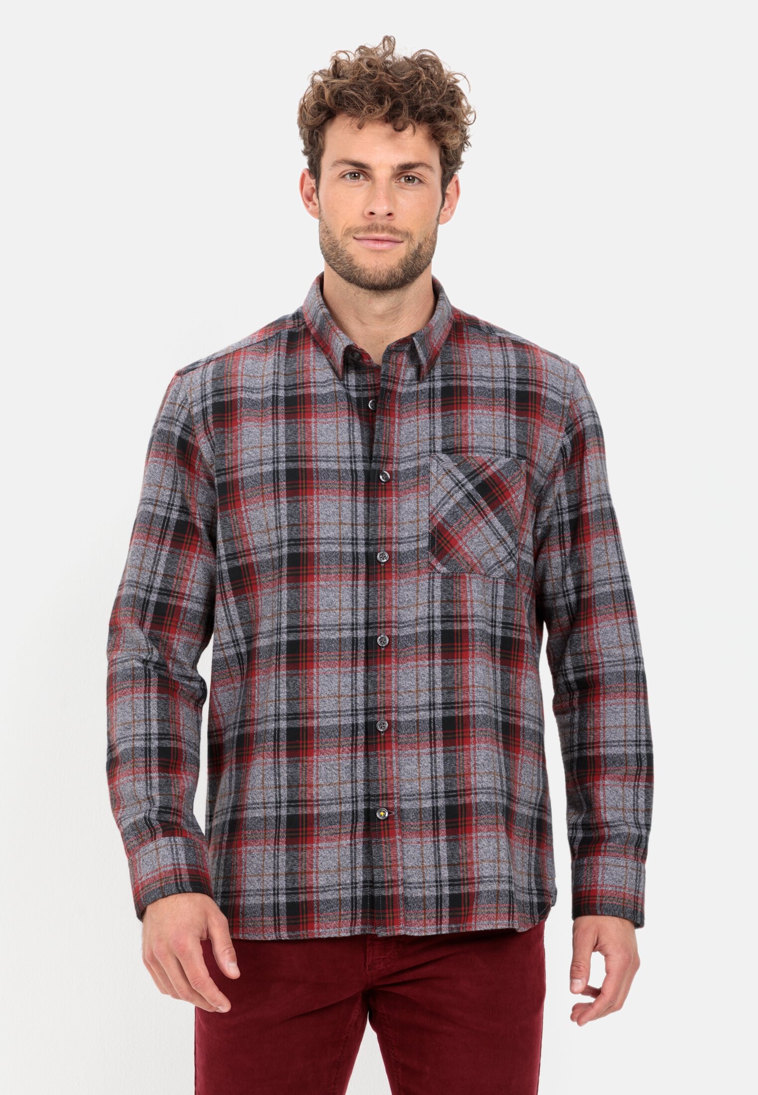 Camel Active Flannel check shirt made of pure cotton