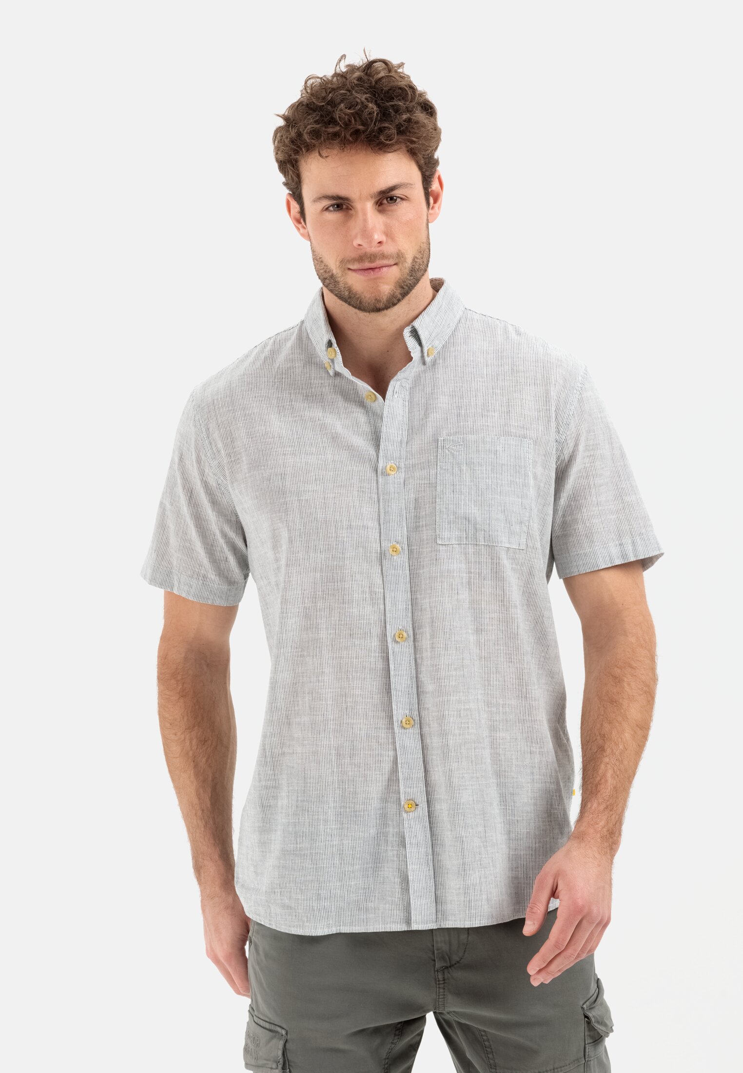 Camel Active Short sleeve shirt in a striped pattern