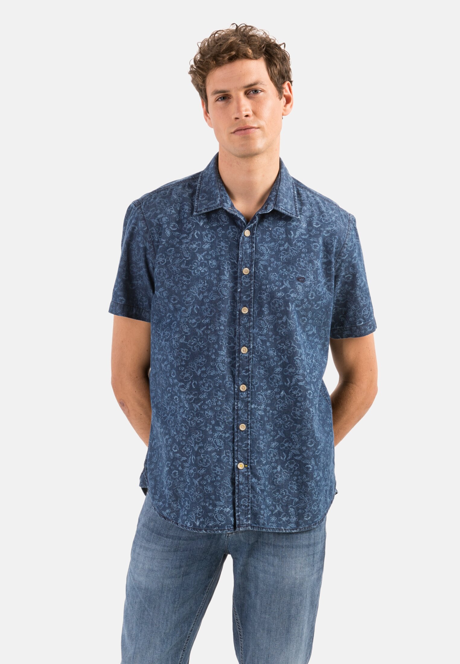 Camel Active Cotton short sleeve shirt with allover print