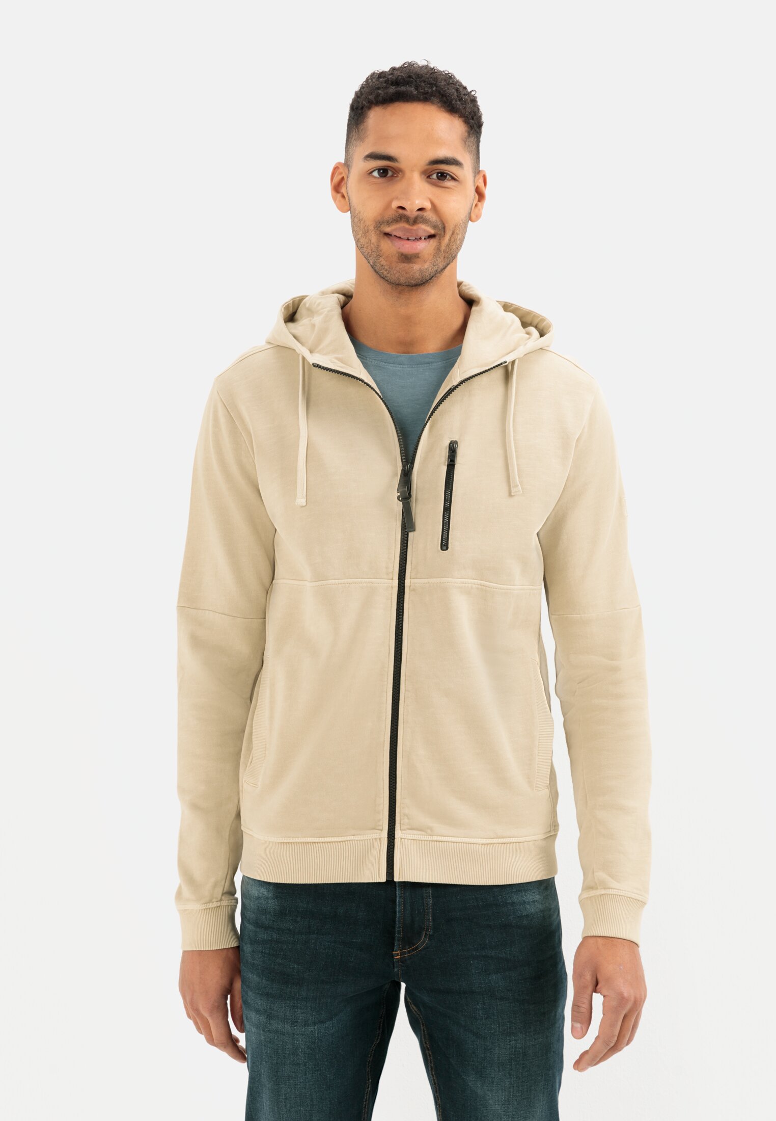 Camel Active Hooded sweat jacket in pure cotton