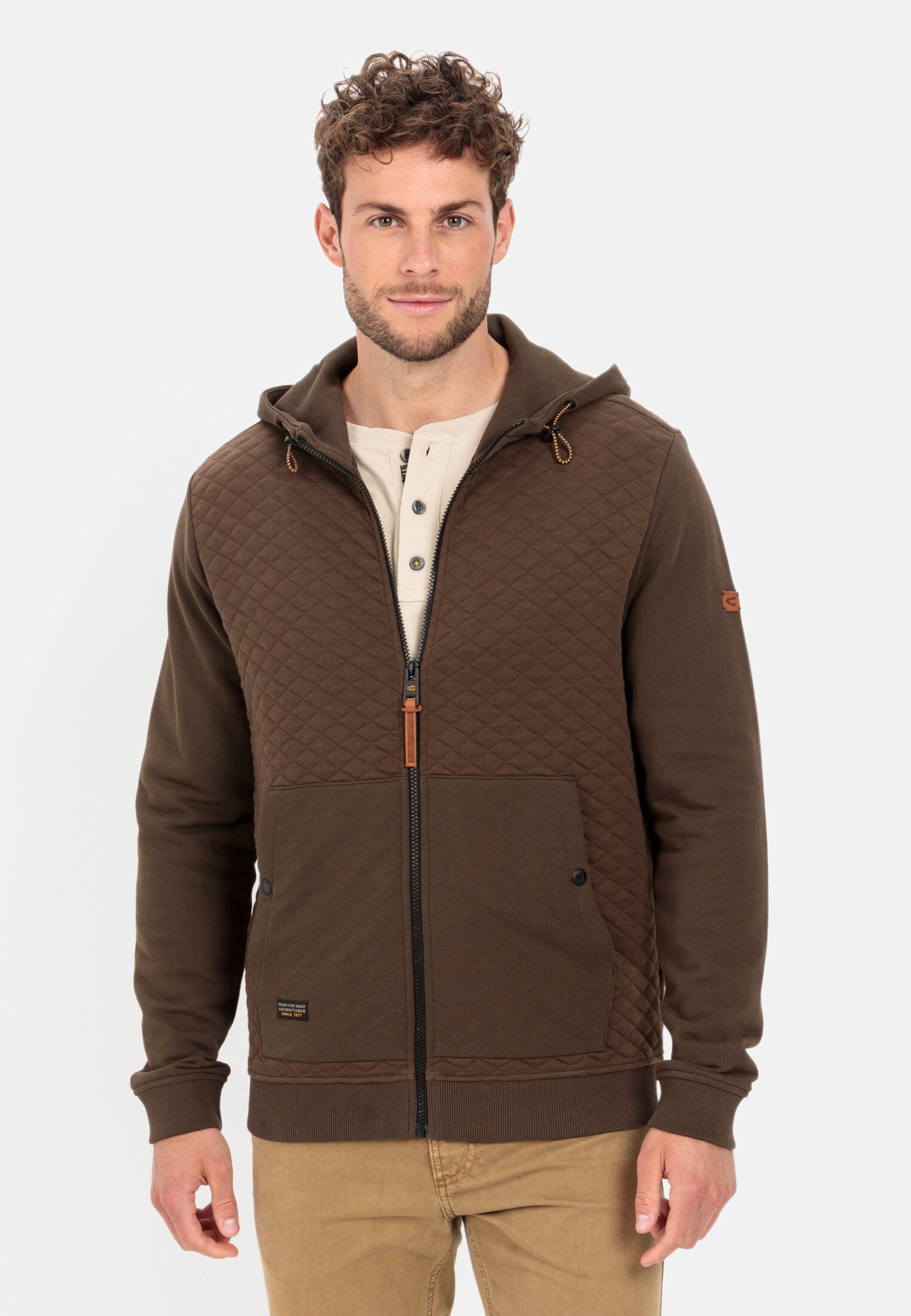 Camel Active Quilted sweat jacket with hood