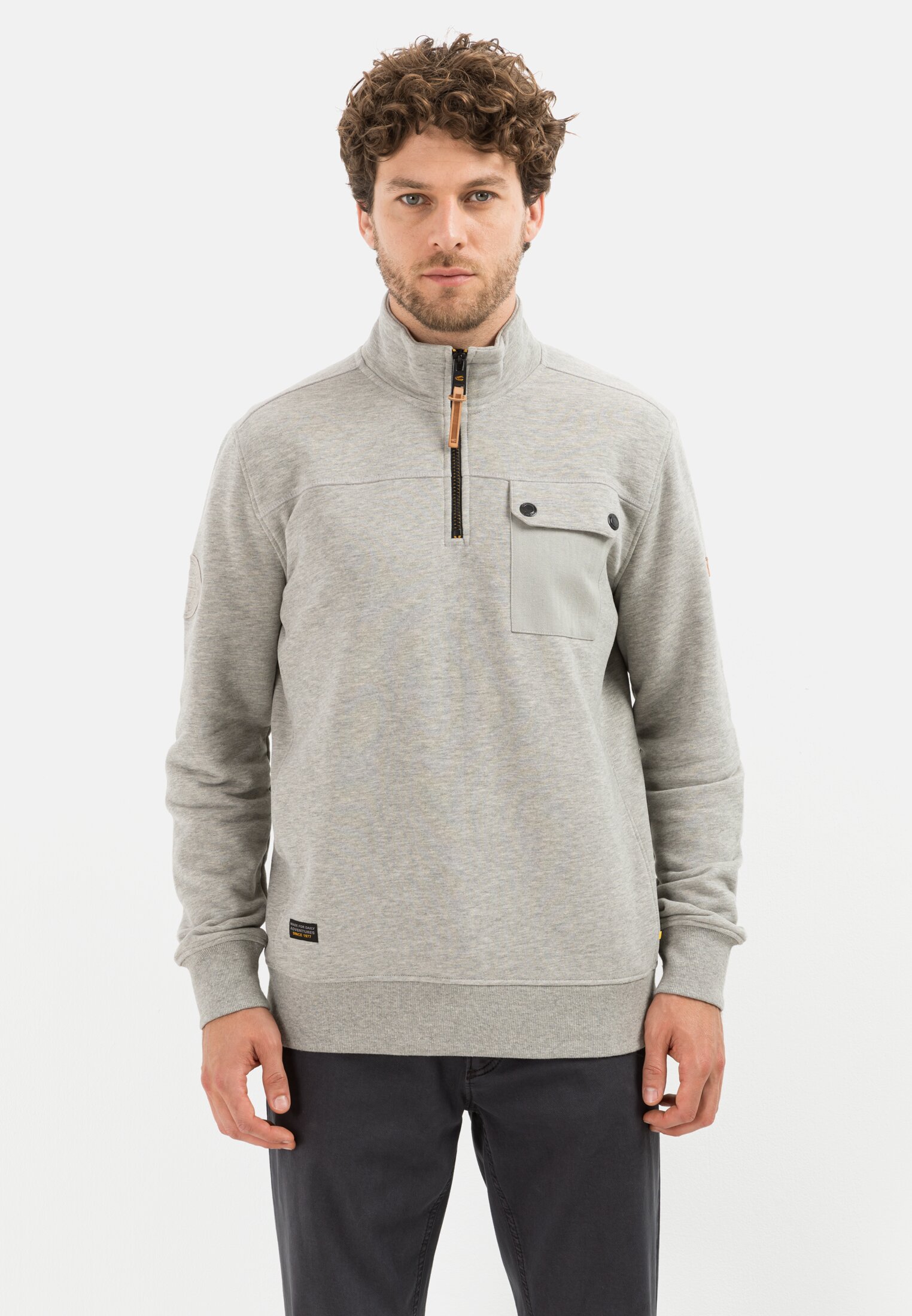 Camel Active Sweatshirt Troyer with stand-up collar