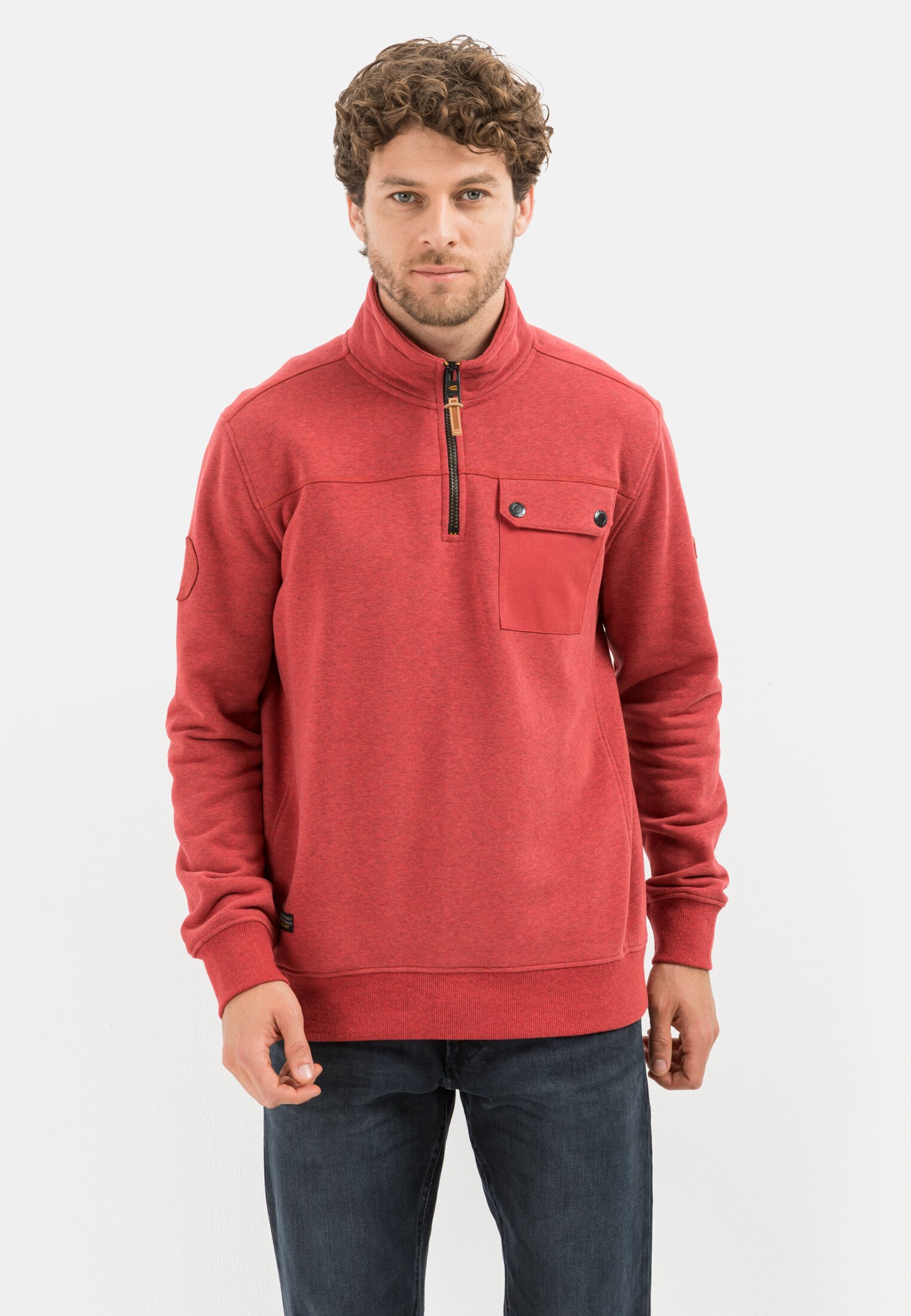 Camel Active Sweatshirt Troyer with stand-up collar