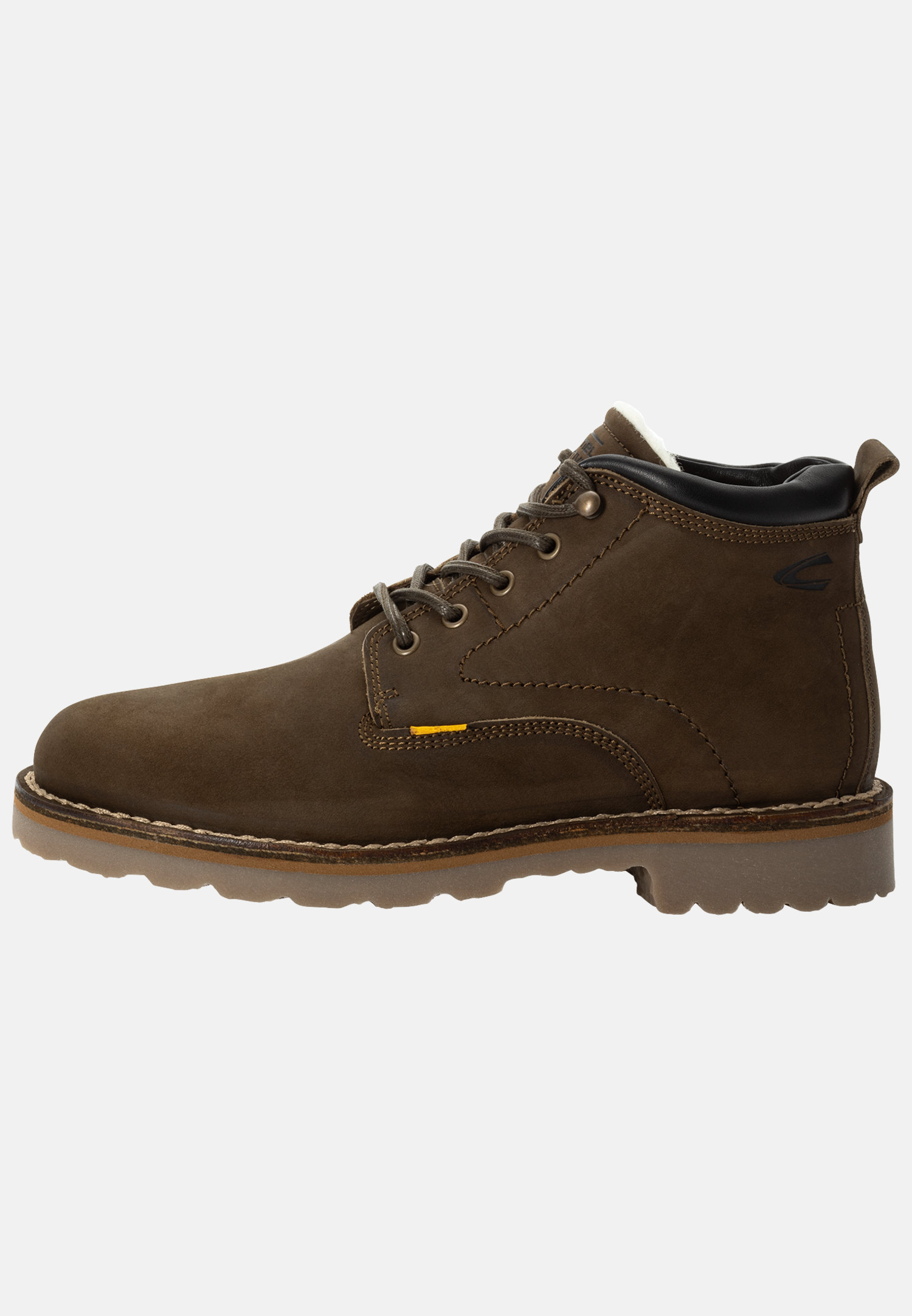Camel Active Leather lace-up boot with warm wool lining