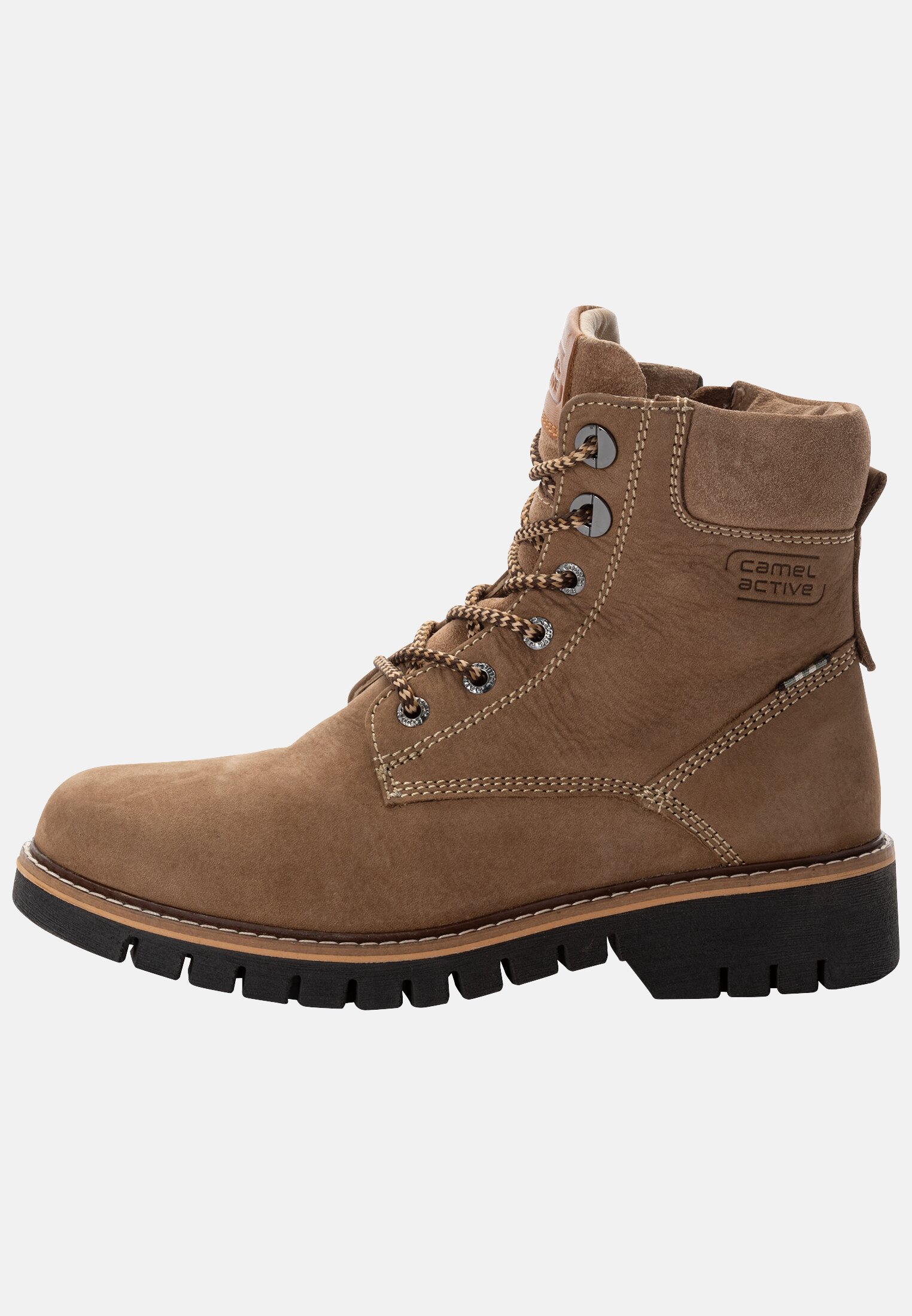 Camel Active Lace-up boot made from nubuck cowhide